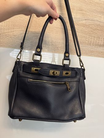 Handtasche italienisches Leder dunkelblau