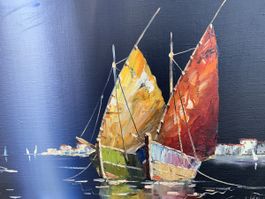 Gemälde mit Segelschiffen, signiert, schöne Malerei!