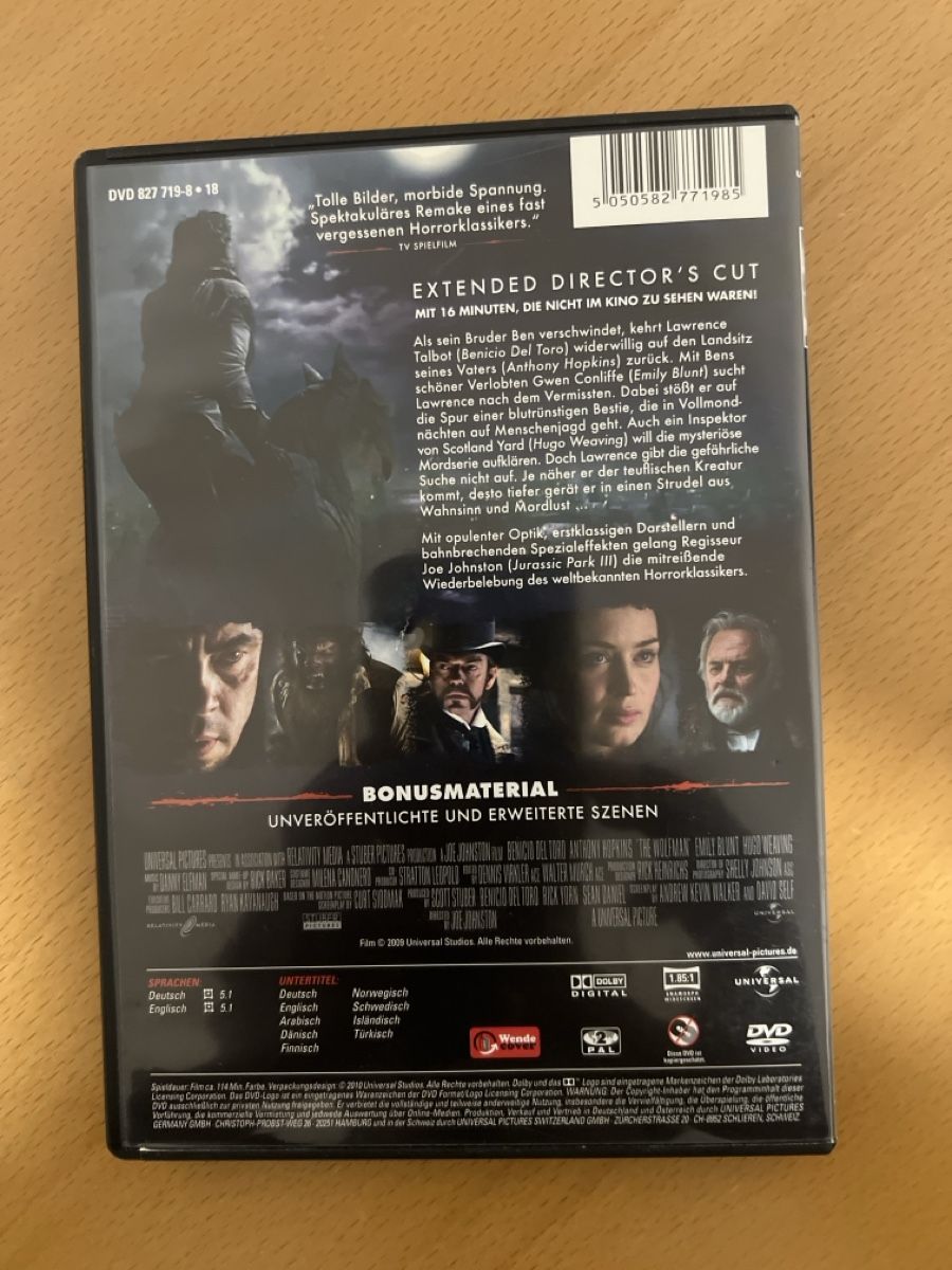 Tutti i DVDs: Wolfman - Extended Director's Cut DVD – Usato da windisch venduto da meisterkingremo 1