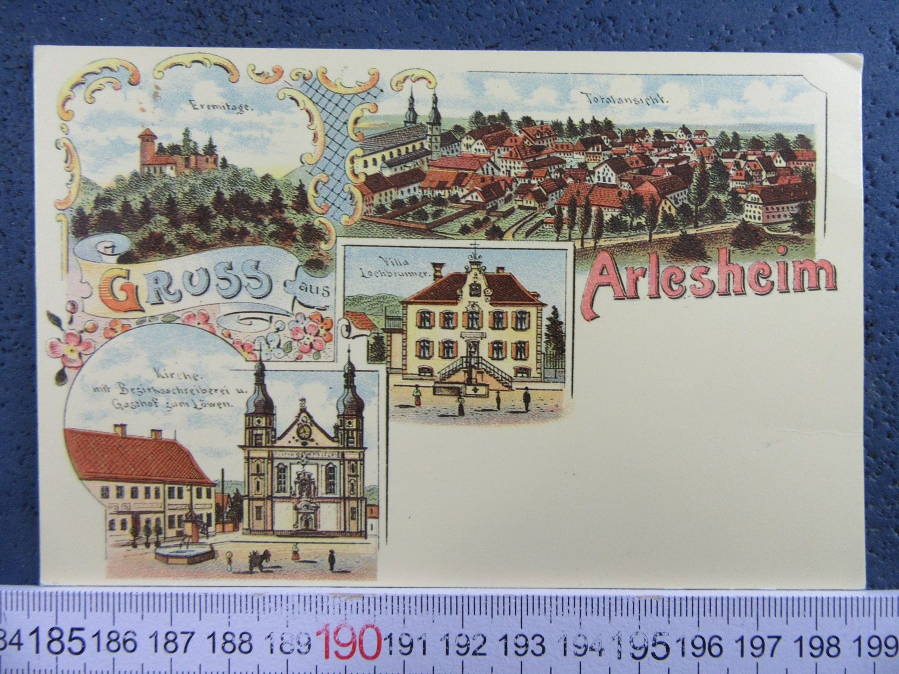 Cartoline postali: ARLESHEIM BL AK LITHO-REPRO UM 1895 – Usato da Ettingen venduto da Hausi4711