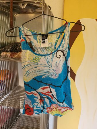 Versace Jeans Couture Mesh Tank Top Bunt/Floral – Gr. S/36