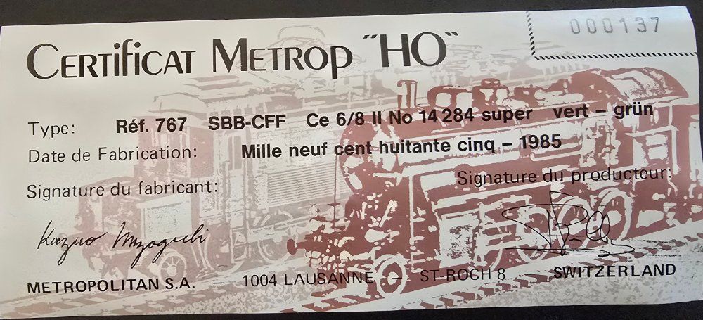 Metropolitan Modellini di ferrovie: Metrop Ce 6/8 II 14284 Krokodil – Usato da Horw venduto da pil07 8