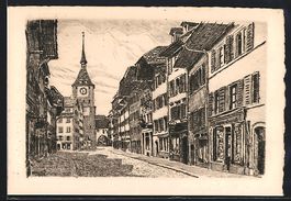 Aarau, Strassenpartie am Tor mit Gesch
