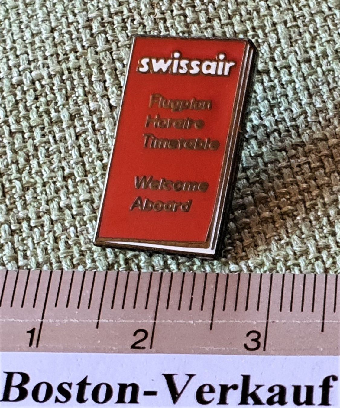 Placchette & Badge: F500 - Pin Swissair Flugplan Timetable – Usato da Reinach BL venduto da Boston-Verkauf 1