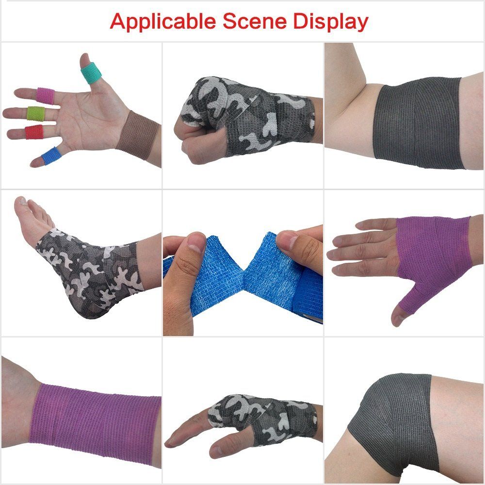 Attrezzature mediche: 5 x Bunte, selbstklebende, elastische Sportbandage. – Nuovo e nell'imballaggio originale da Gurmels venduto da Swisspod 5