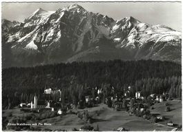 AK Flims Waldhaus mit Piz Riein, GR, 1953