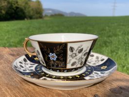 Haviland France Kaffeetasse Teetasse + Untertasse handbemalt