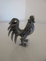 Zinnfigur Hahn, Henne, Huhn, Zinn Bronze, 5 x 5.8 cm