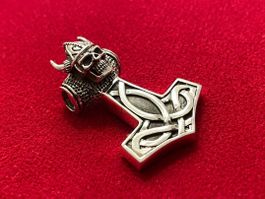Anhänger Wikinger Totenkopf 925 Sterling Silber Steel Art