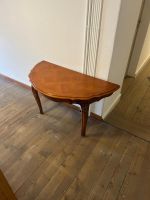 Halbmondtisch / Wandtisch, Nussbaum, Vintage Look, Top!