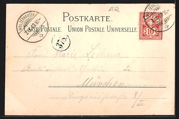 Cartoline postali: Walzenhausen, Ortsansicht, Passepartout  – Usato da Berlin venduto da bartko-reher 1
