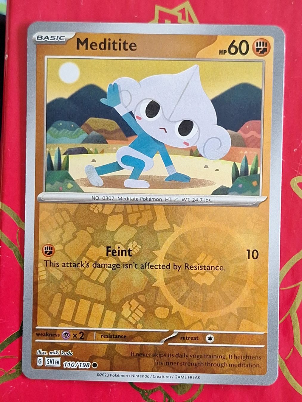 Pokémon Carte collezionabili: Meditite - Pokemon Reverse Holo Scarlet Violet Base – Usato da Altstätten SG venduto da GGsGameshop