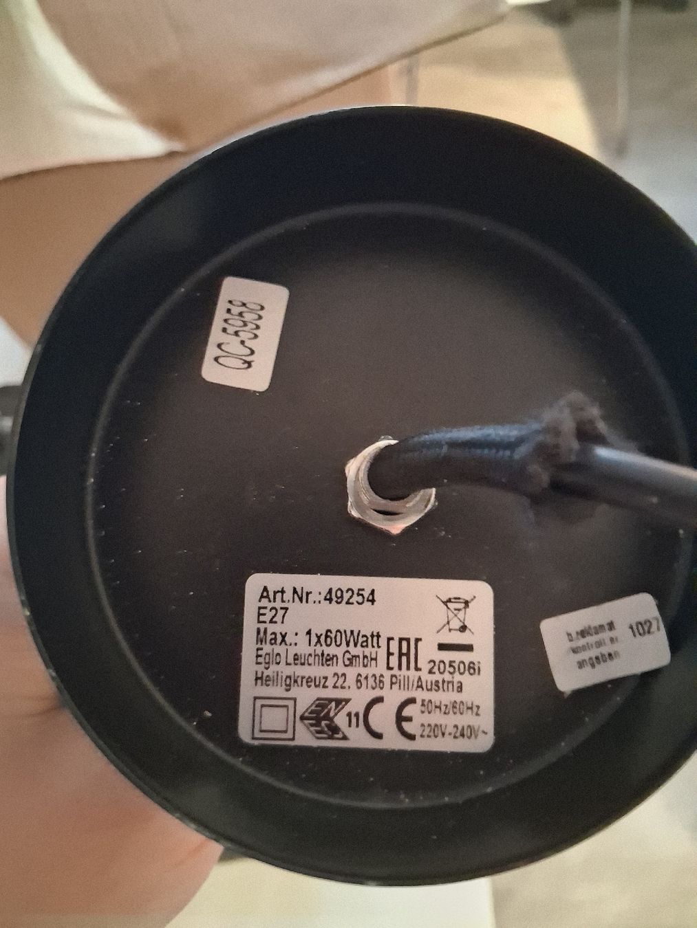 Eglo Lampadari & plafoniere: Pendelleuchte Eglo Carlton 1 schwarz E27 – Usato da Eschenbach LU venduto da SirCroci-Cardshop 2