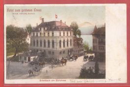 Erlenbach ZH - Hotel zum goldenen KReuz mit Kutschen - 1903