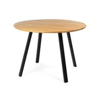 runder Tisch THOMAS Wildeiche massiv D 110 cm Füsse schwarz