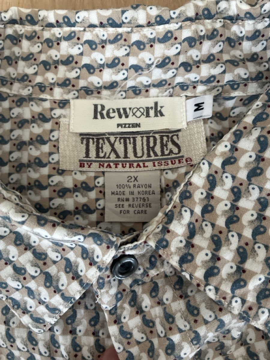 Hemden: Rework Textures Shirt Short Sleeve Patterned Size M – Gebraucht aus Niederwil SG von leg_s6lw 1