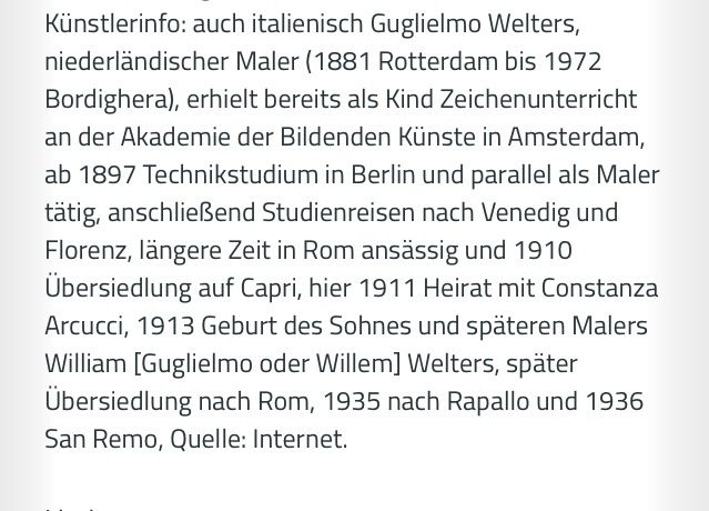 Dipinti: Gemälde Öl auf Leinwand G. Welters – Usato da Bottmingen venduto da Surubi 8