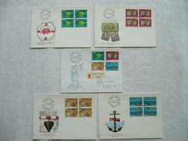 1968 5 FDC Sondermarken II Satz & 4er-Blocks SBK 457 - 460