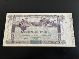 5000 Francs FLAMENG FRANCE 11-1-1918 selten