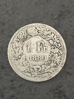 1 Franken 1880 Helvetia Vreneli Münze Silber (57)
