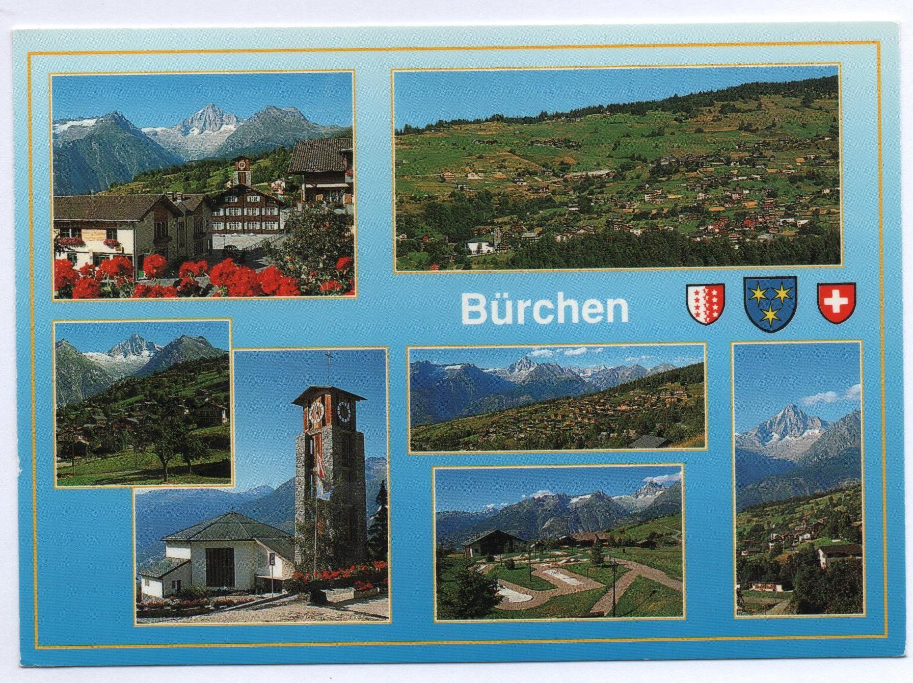 Cartoline postali: Mehrbild-AK BÜRCHEN – Usato da Jona venduto da philajona