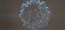 Schöne Glas Schale mit Winter Motiv, Durchmesser ca.18 cm