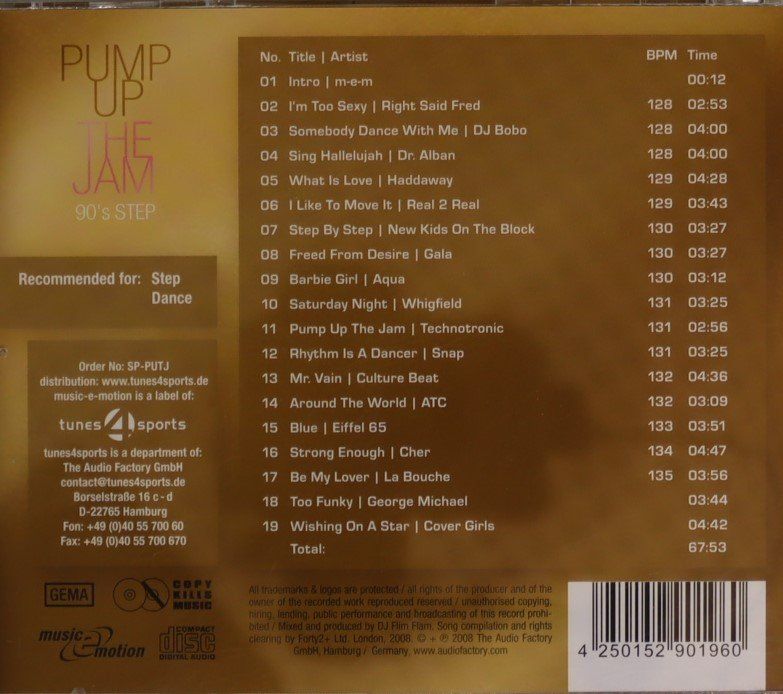 CD: Pump up the jam 90`s step – Usato da Luzern venduto da CONTENTI 2