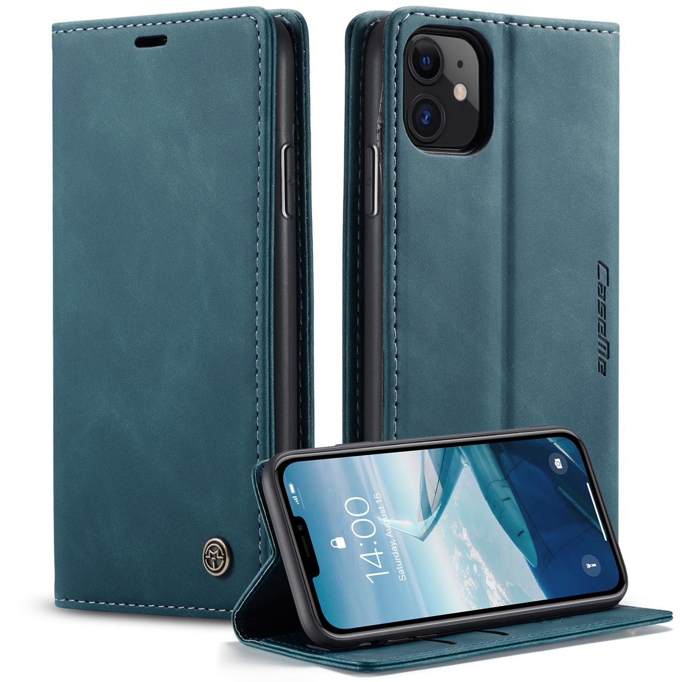 Cover & Protezioni schermo: iphone 11 - Etui à rabat cuir Bleu avec pochettes – Nuovo e nell'imballaggio originale da Morges venduto da DigiAC