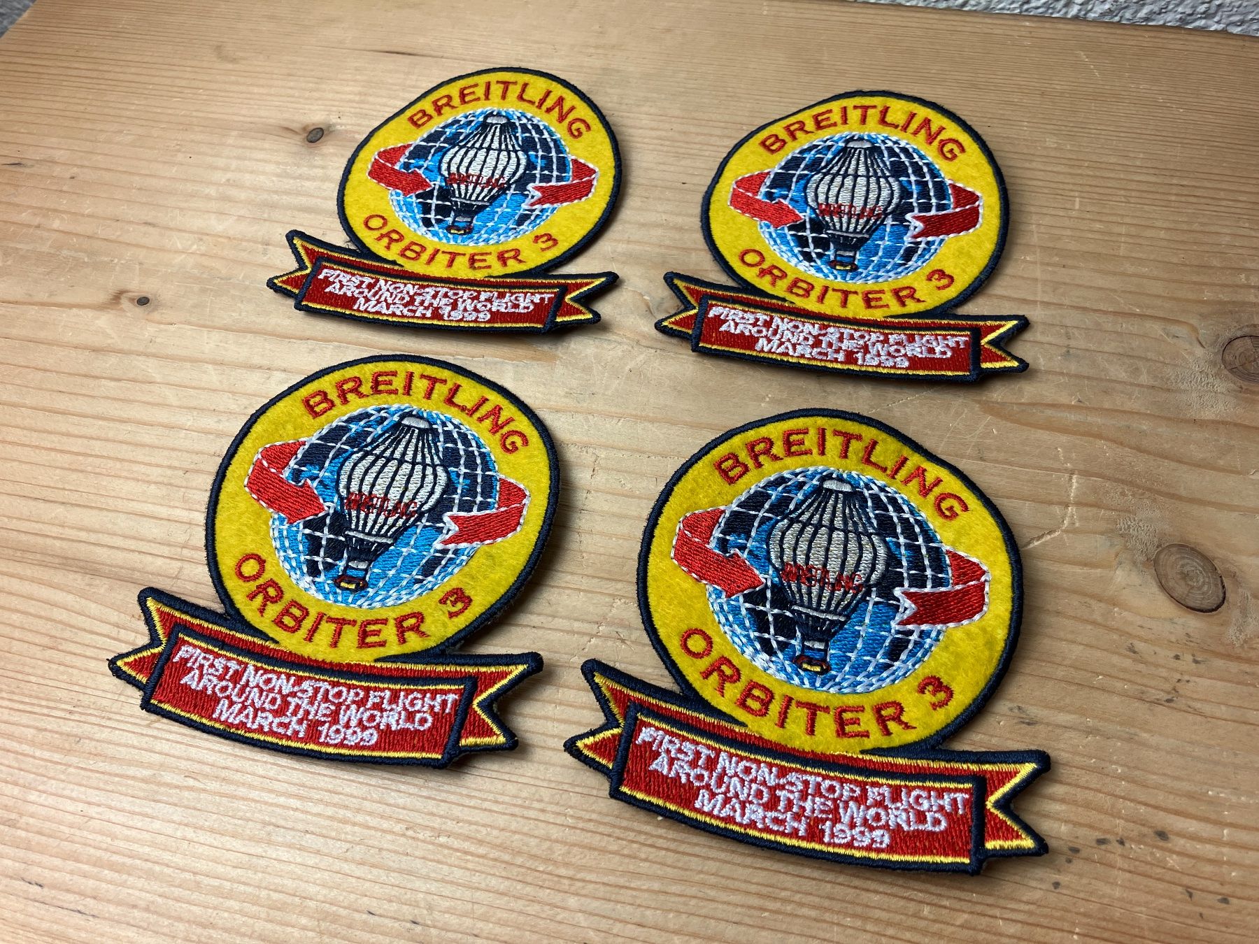 Patches: 5 Stk. Breitling Orbiter 3 Stoff Patch Aufnäher gestickt – Neu (gemäss Beschreibung) aus Fislisbach von Promo 2