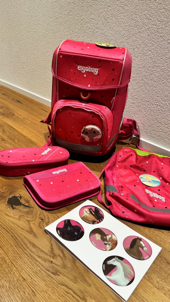 Ergobag Borse & Zaini: Ergobag Schulranzen Set pink Punkte, guter Zustand – Usato da Burgdorf venduto da DieVespa125