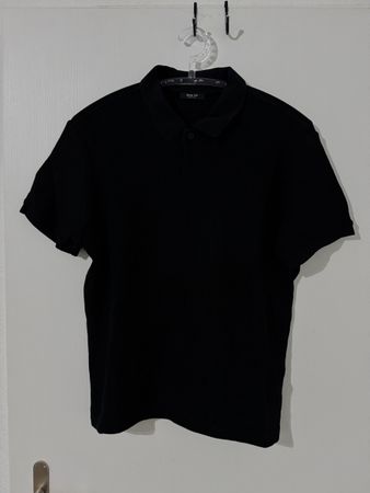 Massimo Dutti waffle Polo Schwarz Grösse L fit M oryginal 
