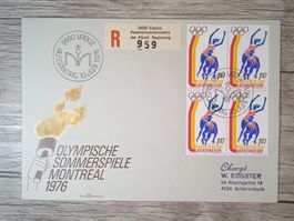 TR50 Enveloppe + Timbre Lichtenstein 1976