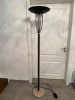 Lampadaire halogène métal et pierre