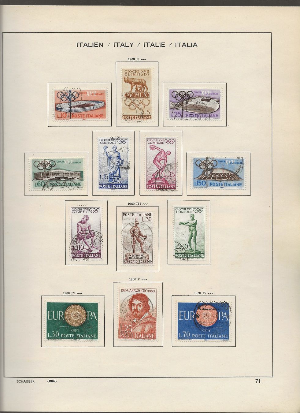 Tutti i francobolli: Marken Italien 1960 bis 1965 – Usato da Au ZH venduto da xelagreb01 1