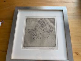 Bild mit Rahmen. Litho sign. Schweizer Maler Josef W. Eggler