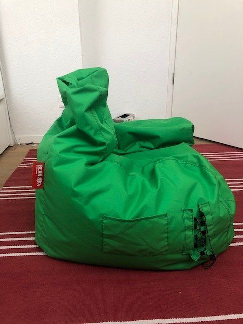 Pouf fauteuil Beansofa vert 80x80x60cm 2