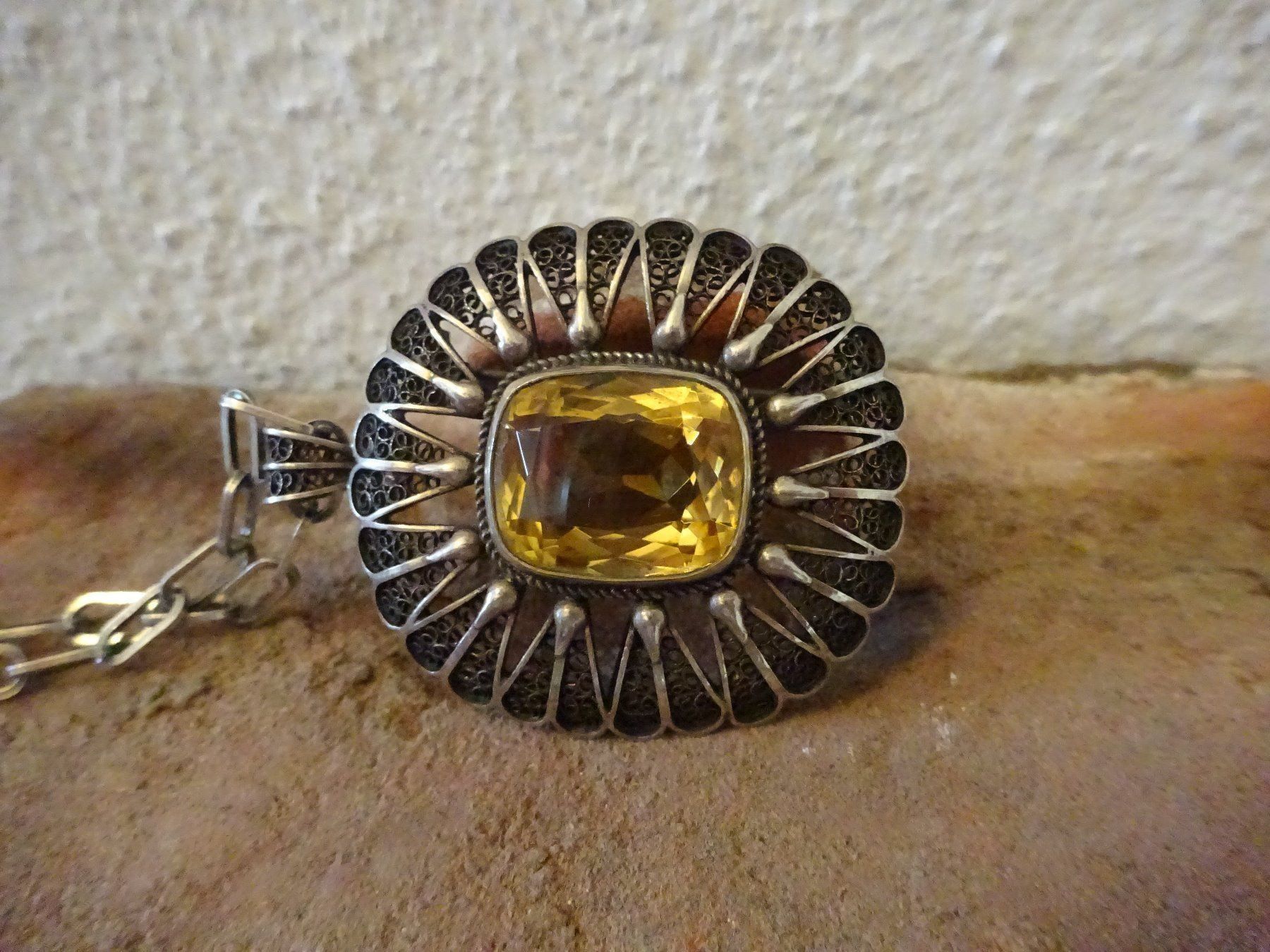 Catenine: Kette Madeira-Citrin / 800 Silber – Usato da Esslingen venduto da FetteSchnecke 3