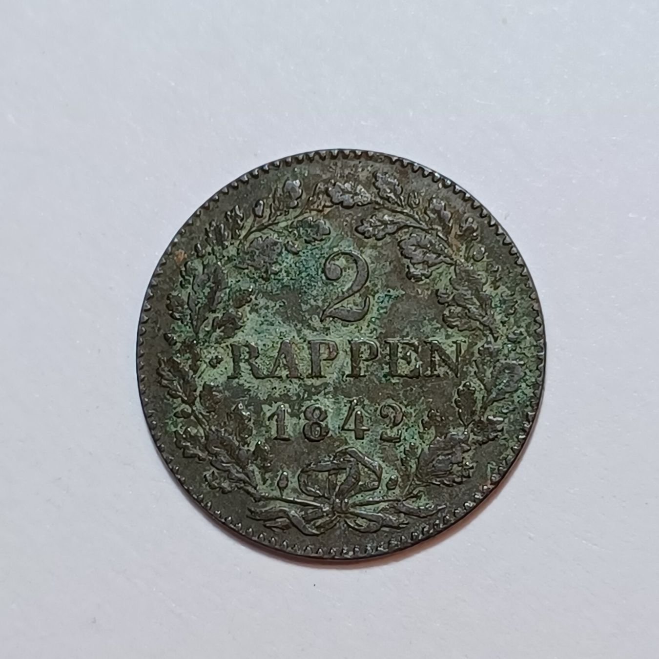 Tutti le monete: 2 Rappen 1842 Zürich ss – Usato da Pfäffikon ZH venduto da Welt_Muenzen