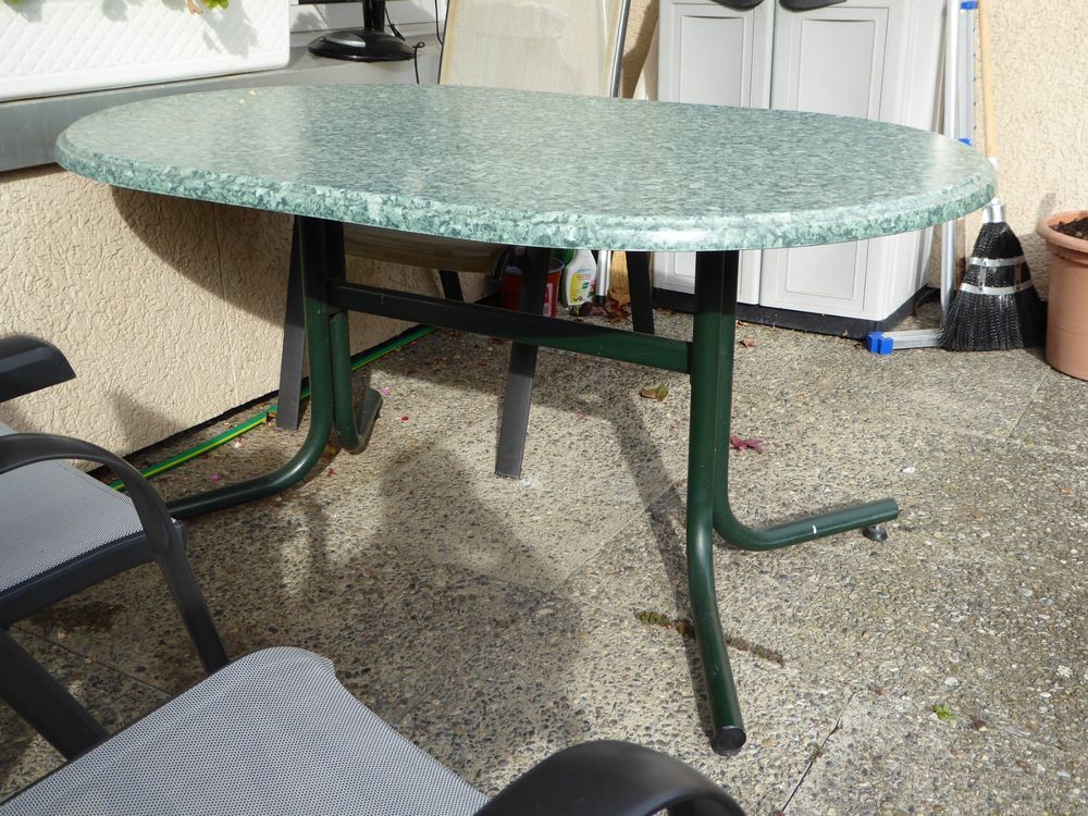 ovaler Gartentisch klappbar und 4 bequeme Gartenstühle Acheter sur