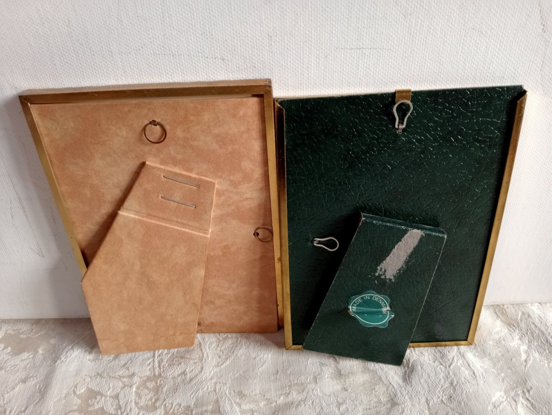 Bilderrahmen: 2er Set Vintage Bilderrahmen Messing Skandi Stil Seidenbild – Gebraucht aus Oberdorf BL von Barocki888 6