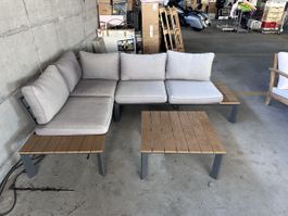 Gartenlounge Alu/Holz 3-tlg mit Lesefunktion
