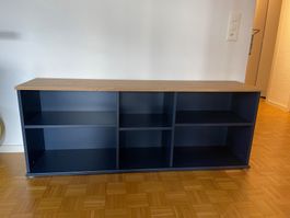 IKEA SKRUVBY TV-Bank – wie neu, schwarzblau / Eichenoptik