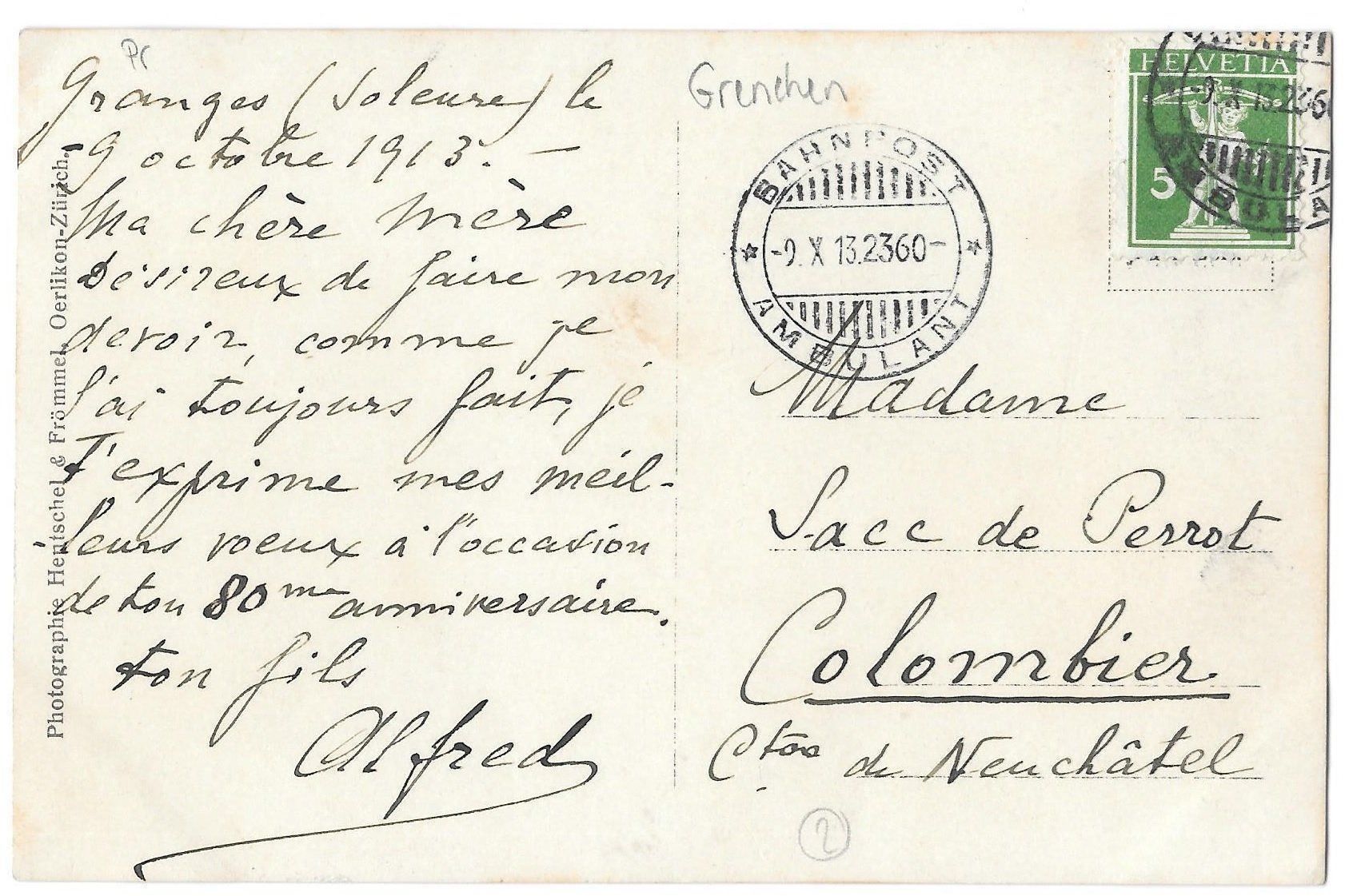 Cartoline postali: Grenchen Einzelhaus Privataufnahme – Usato da Olten venduto da clotaldi 1