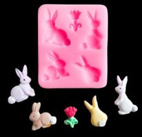 Giessform Silikonform Ostern Hasen mini