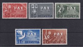 Schweiz 1945: aus PAX-Serie 50 Rp. - 2 Fr. ** - Kat. 93.--