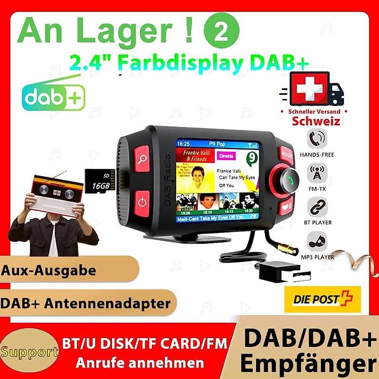 Adapter: Auto DAB Radio Empfänger Audio Adapter FM Sender – Neu und originalverpackt aus Malans GR von BUYBEST-Schweiz