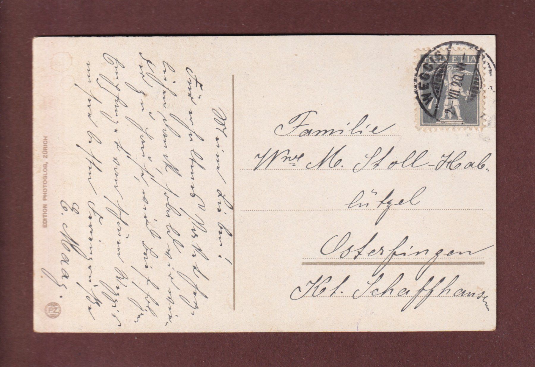 Cartoline postali: WEGGIS - 1920 – Usato da Pully venduto da nicecards 1