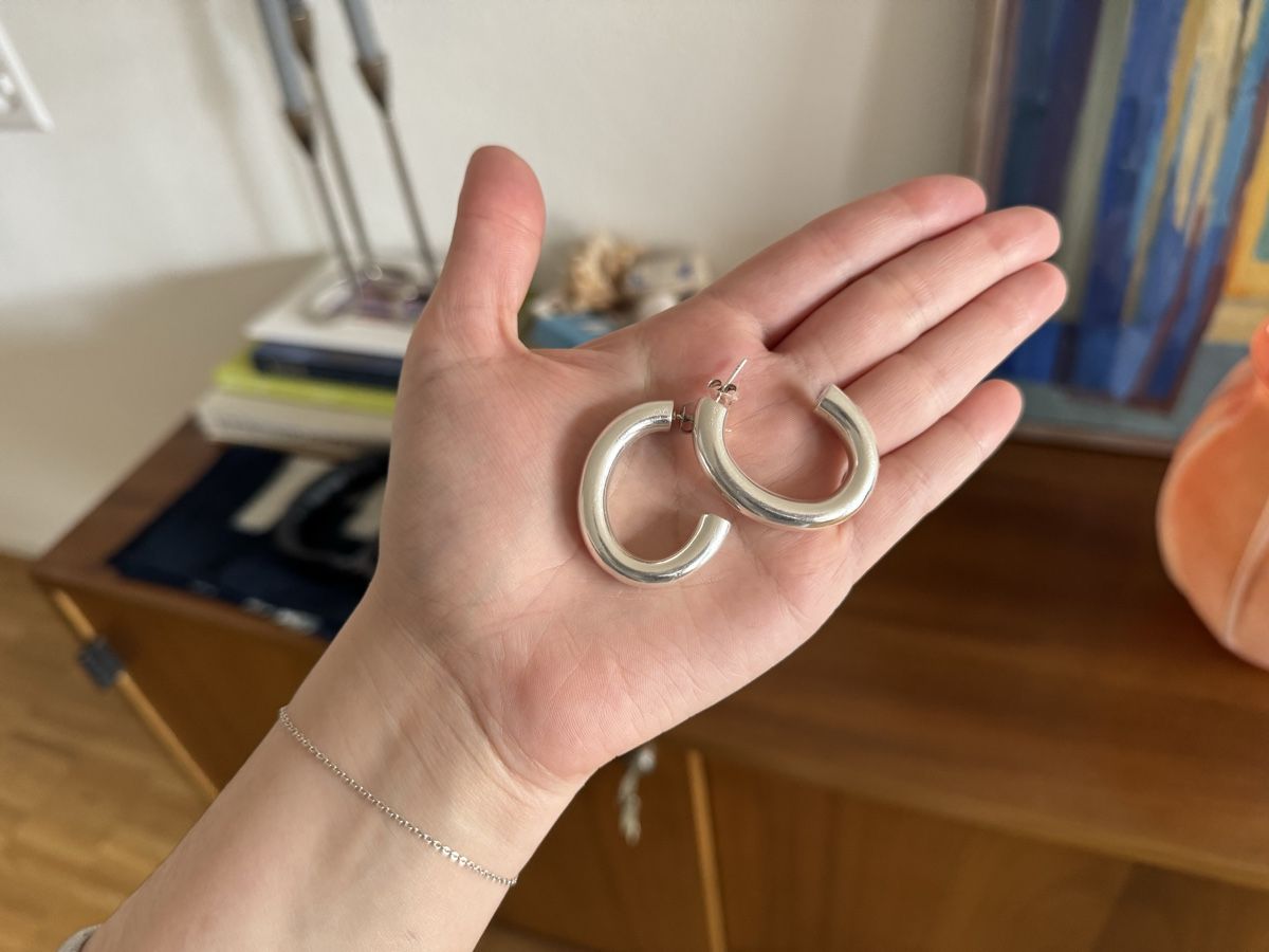 Boucles d'oreille: Sterling silver hoops – D'occasion à Fribourg par mariedw