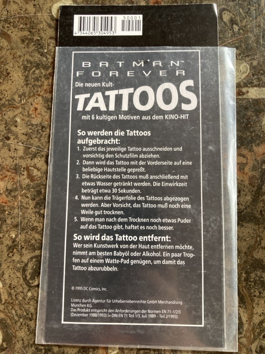 Comics: 10 Batman Forever Tattoos Set, Ungeöffnet – Neu und originalverpackt aus Vinelz von Viewfinder84 2