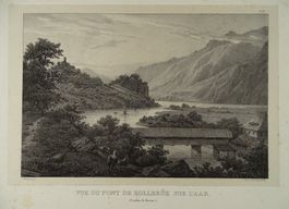 ZOLLBRÜCK INTERLAKEN, LITHOGRAPHIE 1824